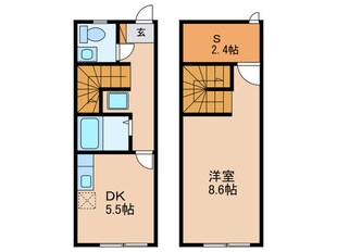 ミナミ大路ハイツＡ棟の物件間取画像